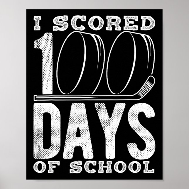 Poster Eu Marquei 100 Dias De Hóquei Escolar  (Frente)