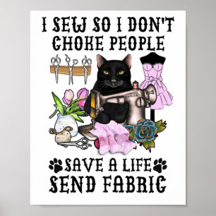Poster Eu masco para não engasgar Pessoas costurando má