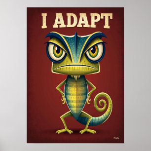 Poster Eu Me Adapto Camaleão – Arte de Personagem de Dese