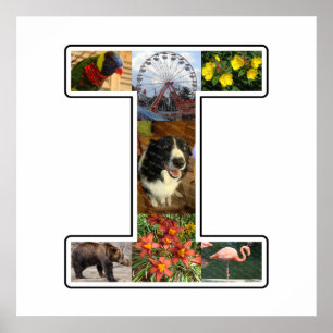 Póster Eu monograma crio sua própria colagem da foto de 