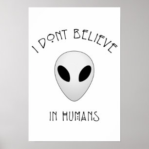 Póster Eu não acredito nos seres humanos