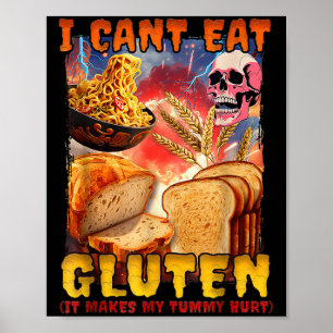 Poster Eu não consigo comer Gluten Ele faz meu polegar ma