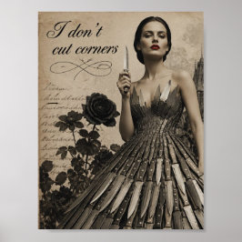 Poster Eu Não Faço Meias Medidas Colagem Surrealista