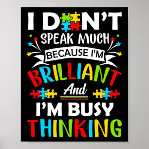 Poster Eu Não Falo Muito Brilhante Autismo Autismo Boys G