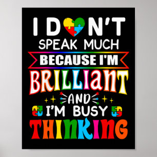 Poster Eu Não Falo Muito Brilhante Autismo Autismo Boys G