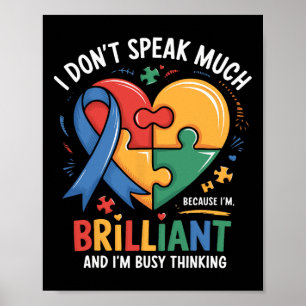 Poster Eu Não Falo Muito Brilhante Autismo Autista Garoto