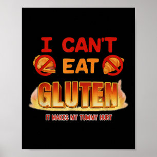 Poster Eu não posso comer Gluten Engraçado, Gen sem hinge