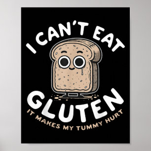 Poster Eu não posso comer Gluten, isso faz meu polegar do