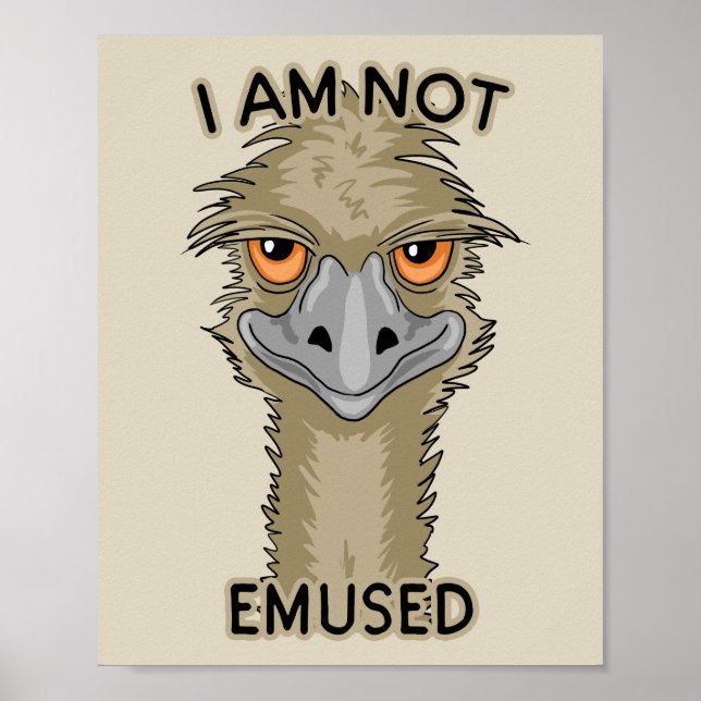 Poster Eu Não Sou Embutido Engraçado Emu Pun | Cerco (Frente)