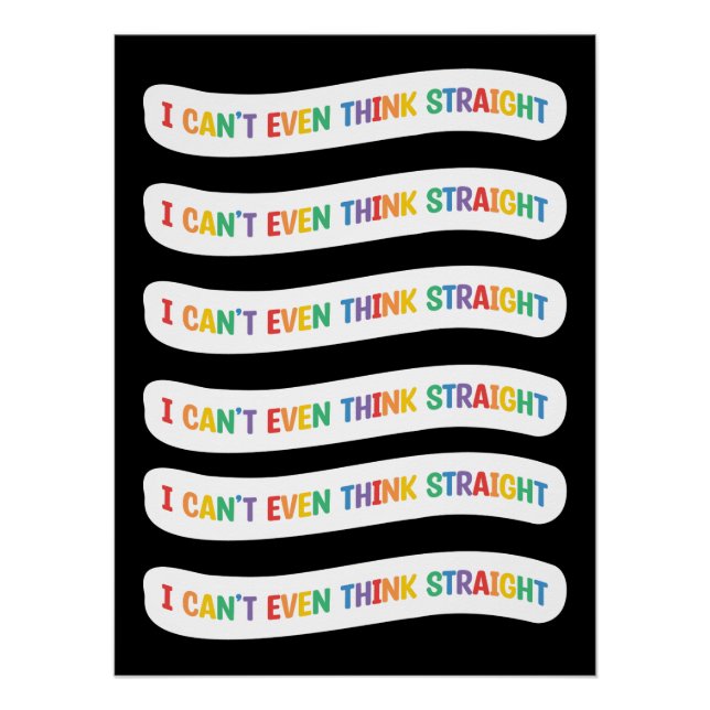 Póster Eu nem consigo pensar Hetero | Orgulho gay Mês (Frente)