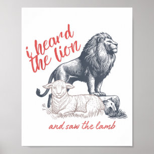 Poster Eu Ouvi O Leão E Vi O Cordeiro Minimalista De Ovel