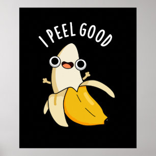 Poster Eu Peço Boa Fruta Engraçada Banana Pun Dark BG
