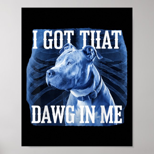 Poster Eu Peguei Esse Dawg Em Mim Xray Pitbull Meme Irôni (Frente)
