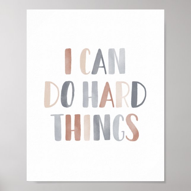 Poster Eu Posso Fazer Coisas Difíceis Decoração Boho para (Frente)