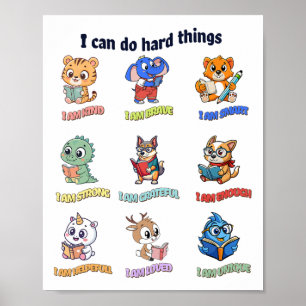Poster Eu Posso Fazer Coisas Difíceis Professor Volta às