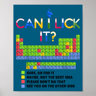 Poster Eu Posso Lamber a Tabela Periódica