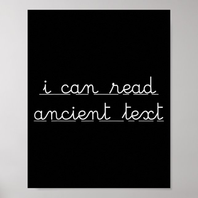 Poster Eu Posso Ler Manuscrito De Texto Antigo (Frente)