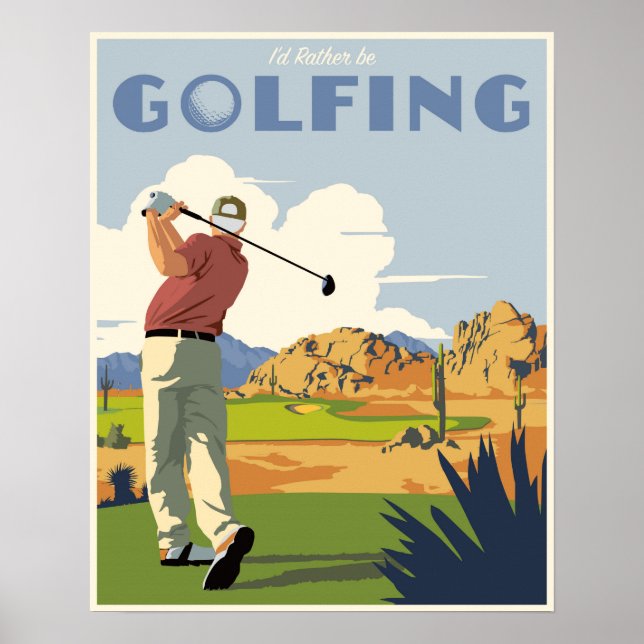 Poster Eu preferencialmente de jogar golfe (Frente)