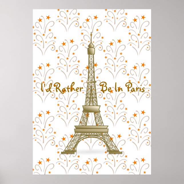 Póster Eu Preferencialmente em Paris Eiffel Tower Stars S (Frente)