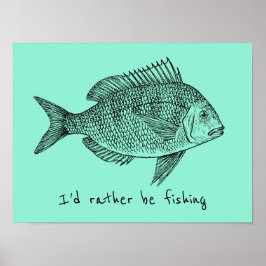 Poster Eu preferencialmente pescar Peixe-Vintage