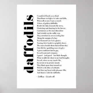 Poster Eu queria Solitário como nuvem de William Wordswor