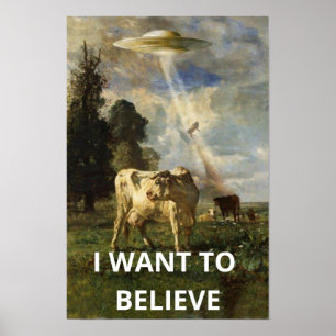 Poster Eu Quero Acreditar, Filme Retro 90, Alienígena OVN