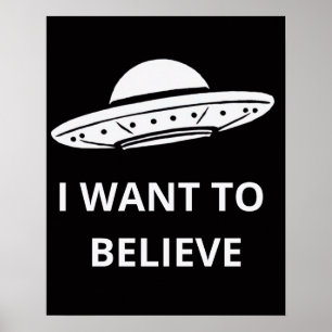 Poster Eu Quero Acreditar, Filme Retro 90, Alienígena OVN