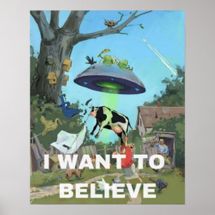 Poster Eu Quero Acreditar, Filme Retro 90, Alienígena OVN