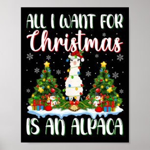 Poster Eu Quero O Natal É Um Alpaca Xmas Tree Lights