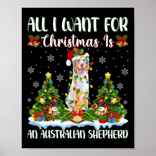 Poster Eu Quero O Natal É Um Cachorro Australiano (Frente)