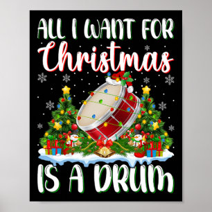 Poster Eu Quero O Natal É Um Drum Xmas Tree Lights