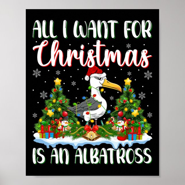 Poster Eu Quero O Natal É Uma Árvore De Pássaros Albatros (Frente)
