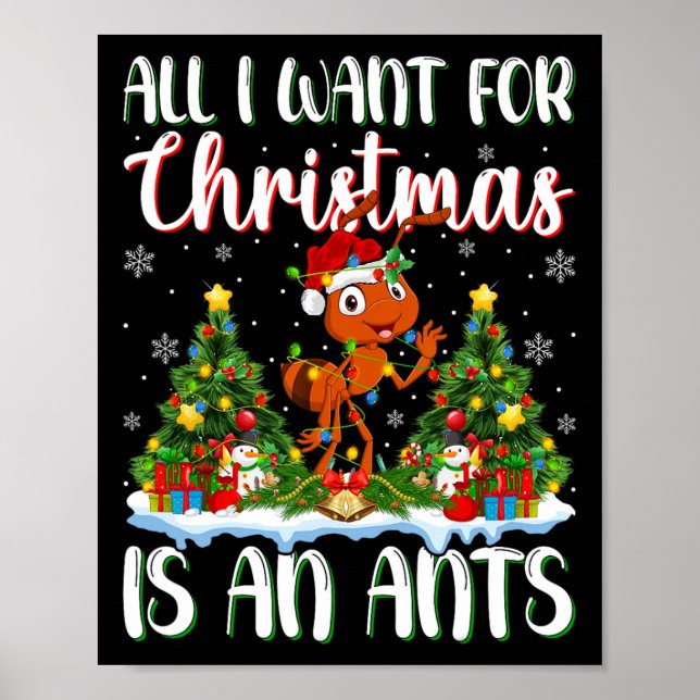 Poster Eu Quero O Natal É Uma Luz De Árvore De Anas (Frente)