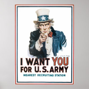 Poster Eu quero-o! para o exército de Estados Unidos