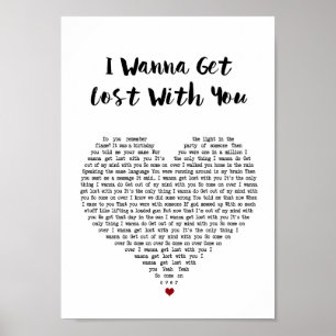 Poster Eu quero obter perdido com você o poema lírico