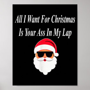 Poster Eu Quero Presente de Natal Engraçado Safado Sujo O