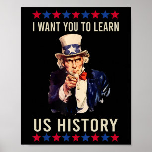 Poster Eu Quero Que Você Aprenda História dos EUA Profess