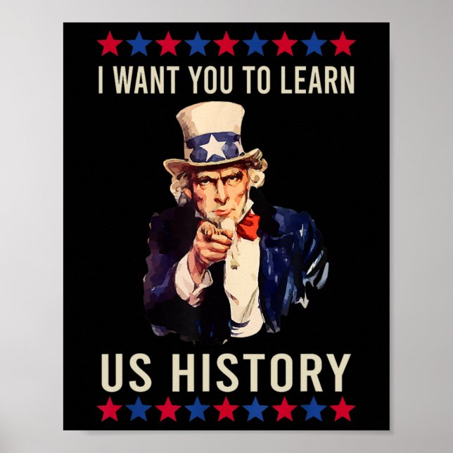 Poster Eu Quero Que Você Aprenda História dos EUA Profess (Frente)