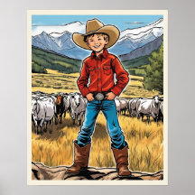 Eu Quero Ser Uma Arte Gráfica De Meninos De Cowboy