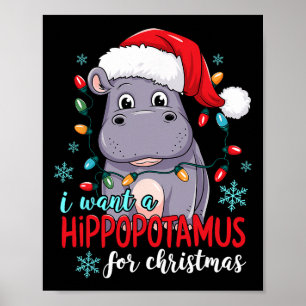 Poster Eu Quero Um Hipopótamo Para Camiseta De Natal Engr