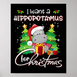 Poster Eu Quero Um Hippopotamus Para O Natal Xmas Hippo P
