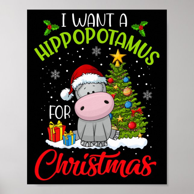 Poster Eu Quero Um Hippopotamus Para O Natal Xmas Hippo P (Frente)