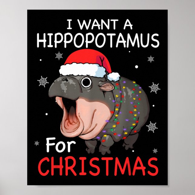 Poster Eu Quero Um Hippopotamus Para O Natal Xmas Hippo P (Frente)