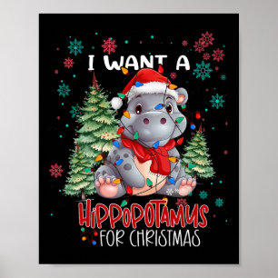 Poster Eu Quero Um Hippopotamus Para O Natal Xmas Hippo P