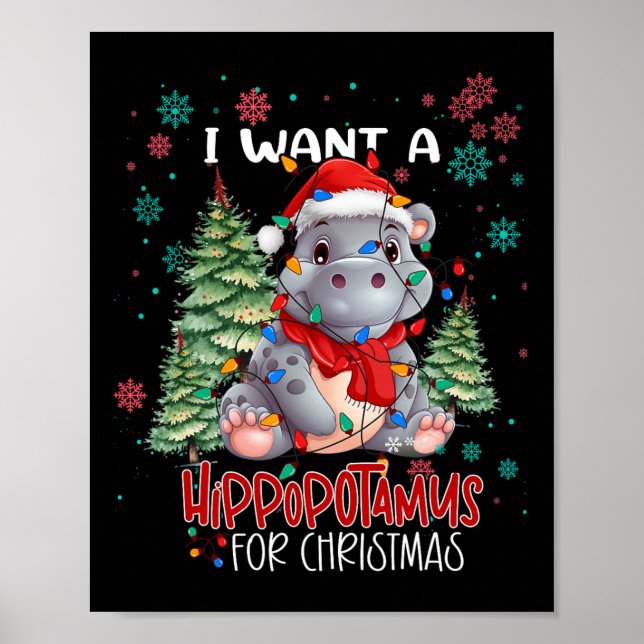 Poster Eu Quero Um Hippopotamus Para O Natal Xmas Hippo P (Frente)