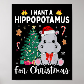 Poster Eu Quero Um Hiptamus Para O Natal Xmas Para O Kid