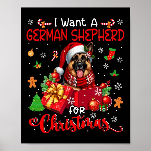 Poster Eu Quero Uma German shepherd Para Papais noeis De  (Frente)