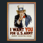 Poster eu quero você<br><div class="desc">eu quero que você vintage o poster de recrutamento do exército da guerra mundial. Personalize o tamanho do poster que você precisa para seu quarto.</div>