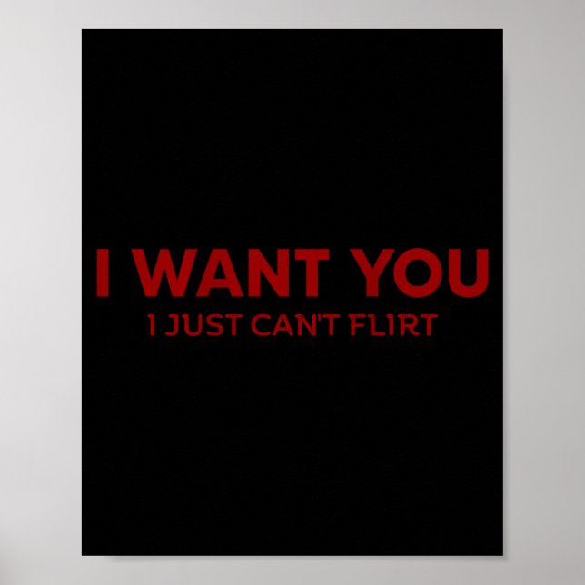 Poster Eu Quero Você Eu Só Não Consigo Flertar Piadas Eng (Frente)