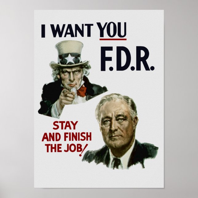 Póster Eu Quero Você FDR — Tio Sam WWII (Frente)